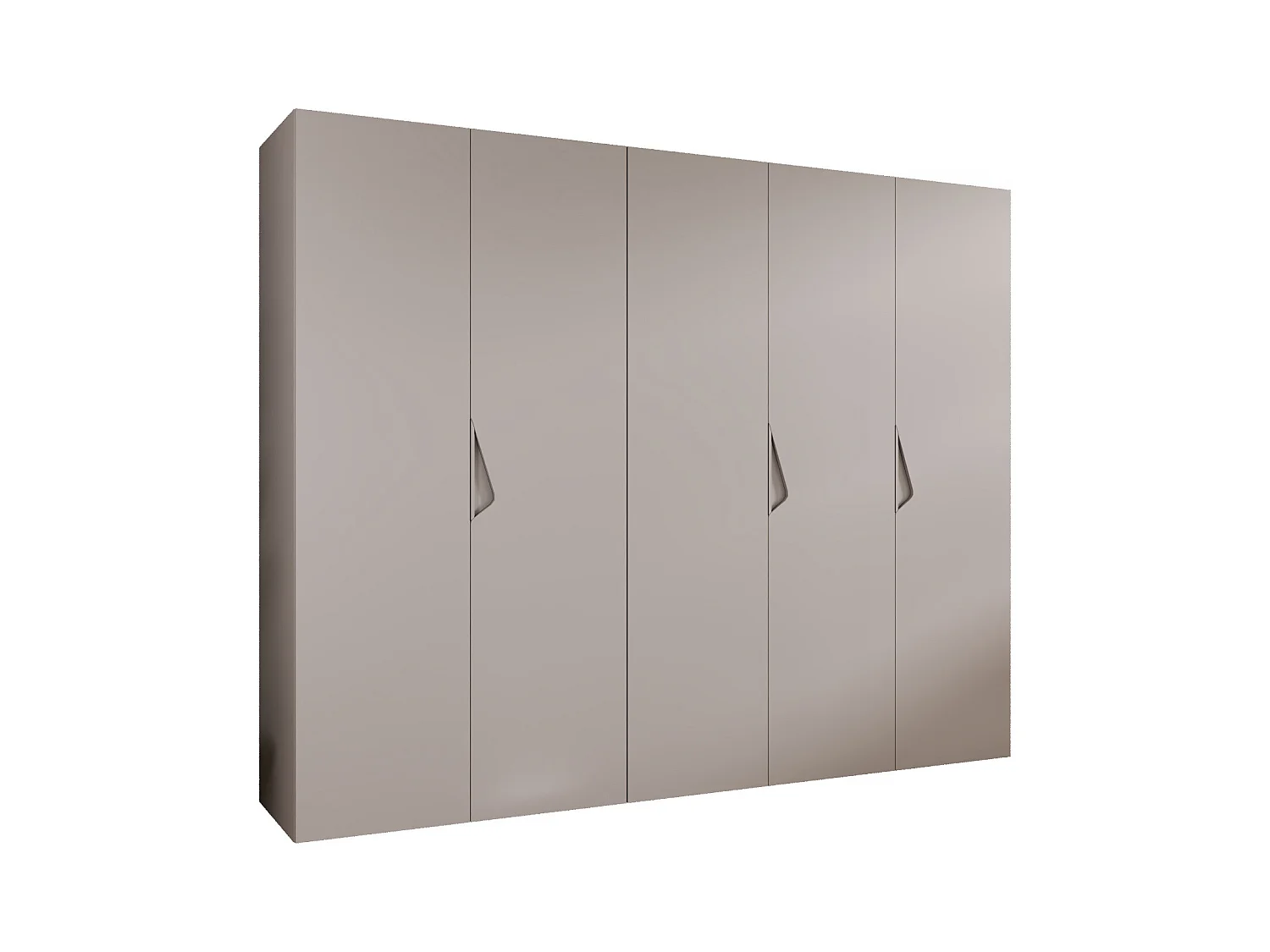 Drehtürenschrank Sandi 1 250 / 202 / 52 (Kaschmir + Griffe: Kaschmir)