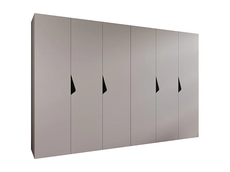 Armoire à portes battantes Sandi 1 300 (150x2) / 202 / 52 (Cachemire + poignées: Noir)