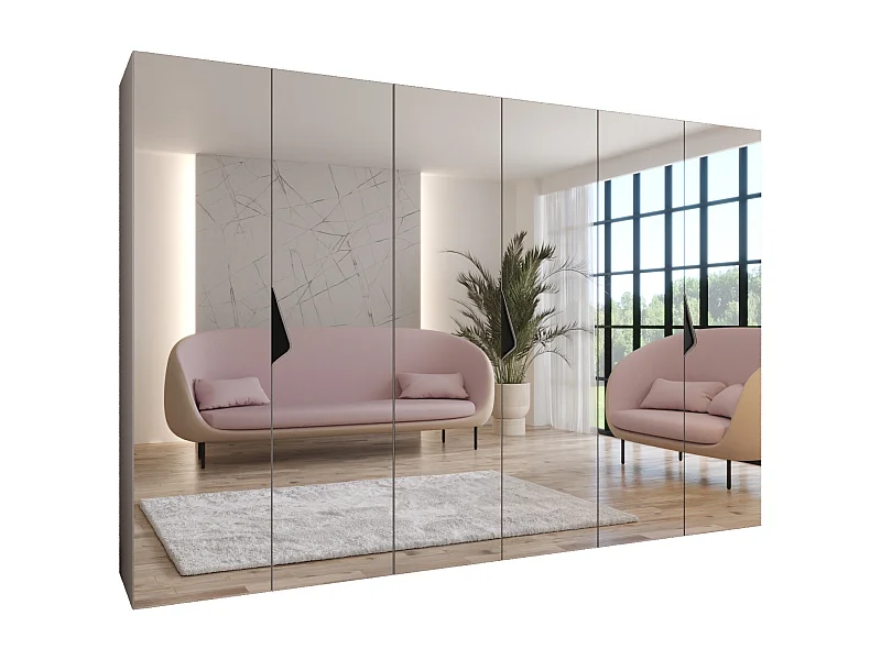 Draaideurkast Sandi 3 300 (100x3) / 202 / 52 (Kasjmier + handgrepen: Zwart)