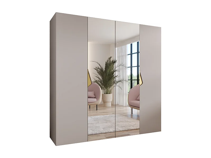 Armoire à portes battantes Sandi 2 200 / 202 / 52 (Cachemire + poignées: Gold)