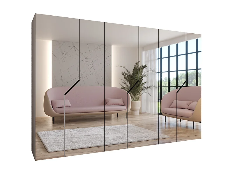 Armadio con ante battenti Andrew 3 300 / 202 / 52 (Cashmere + maniglie: Nero)