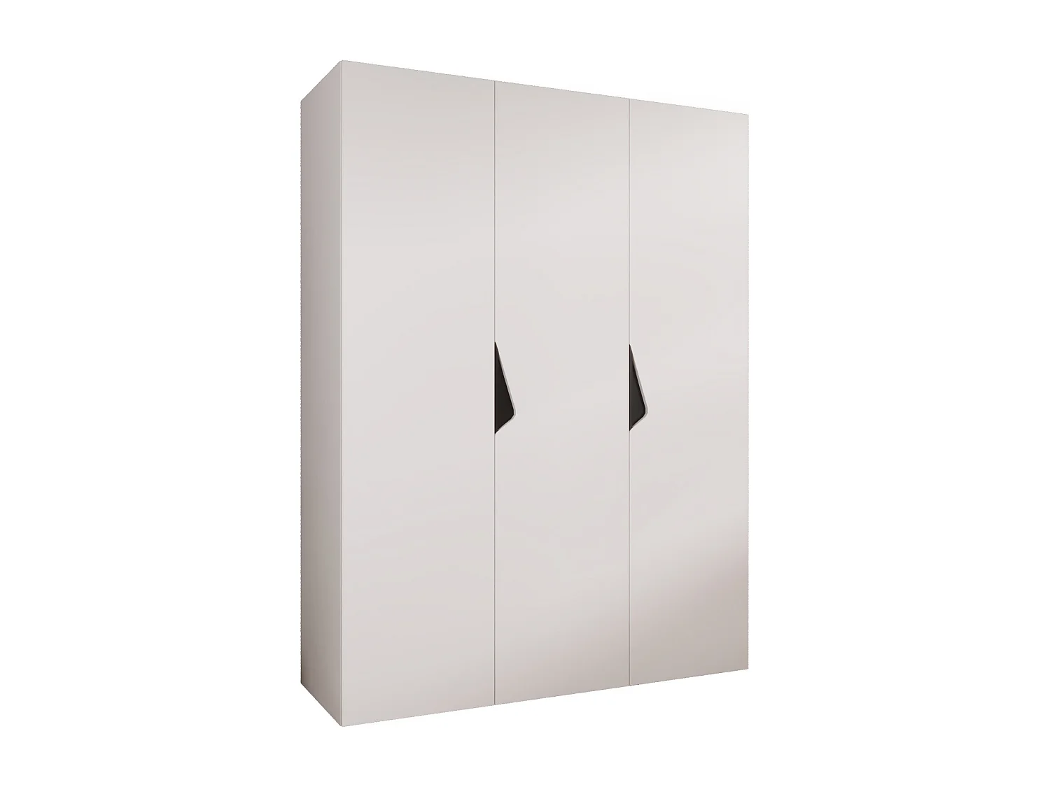 Armoire à portes battantes Sandi 1 150 / 202 / 52 (Blanc + poignées: Noir)