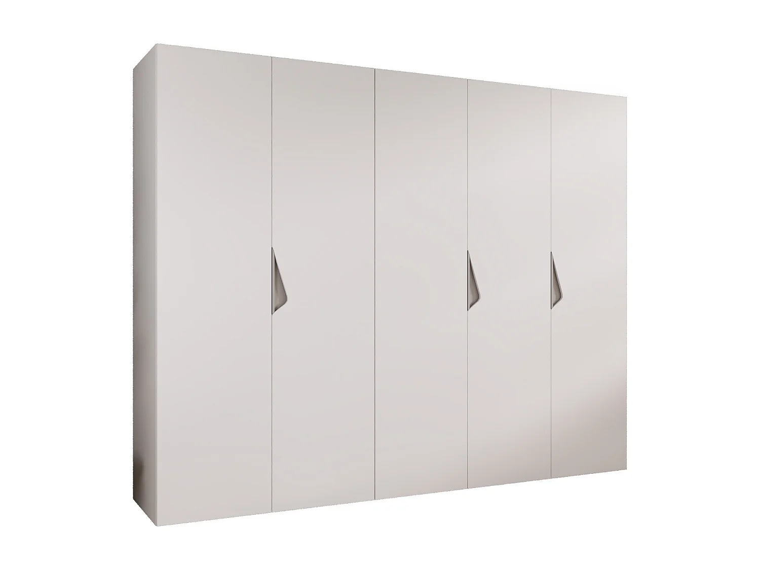 Armoire à portes battantes Sandi 1 250 / 202 / 52 (Blanc + poignées: Cachemire)