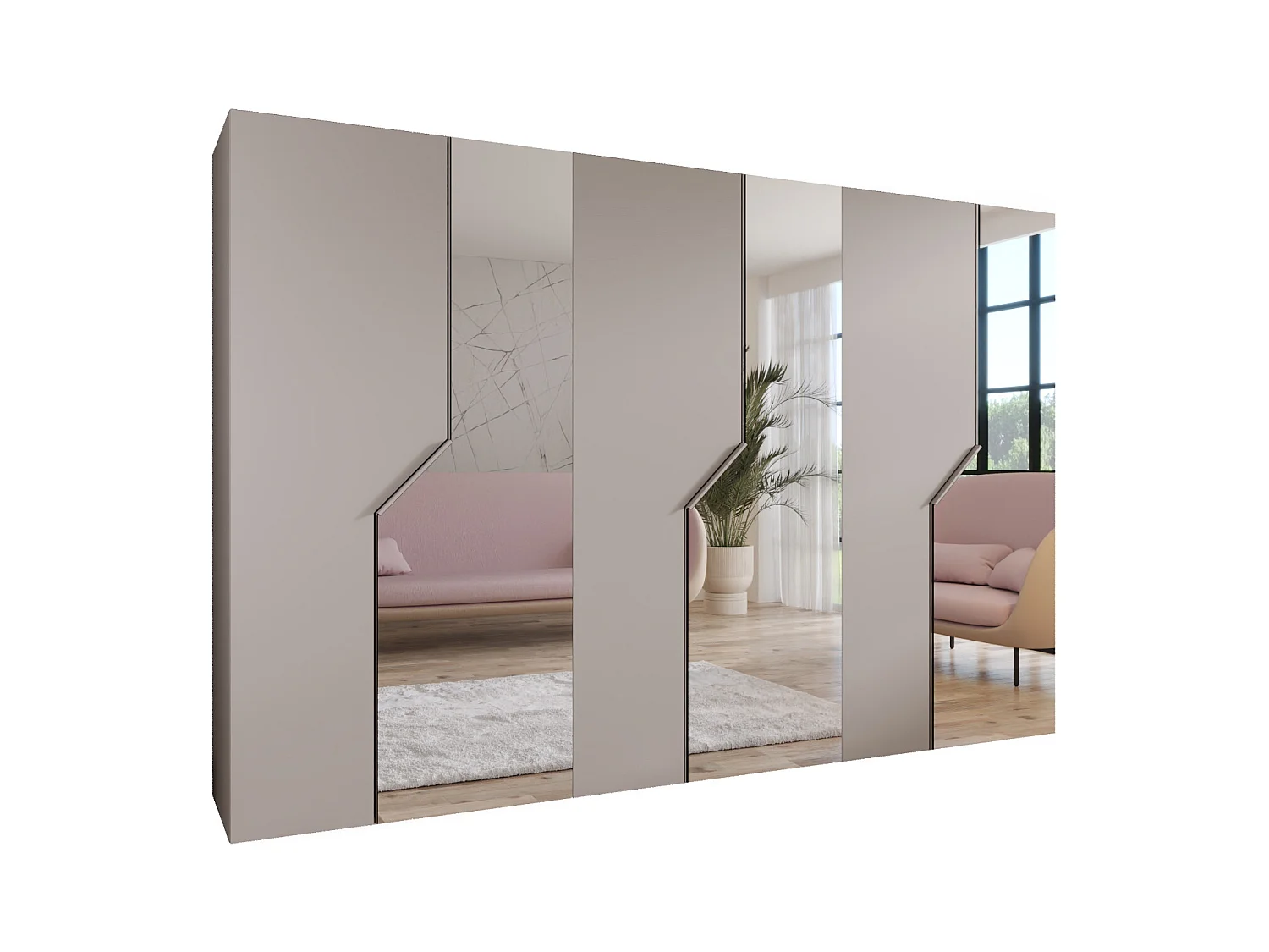 Armoire à portes battantes Andrew 2 300 / 202 / 52 (Cachemire + poignées: Cachemire)