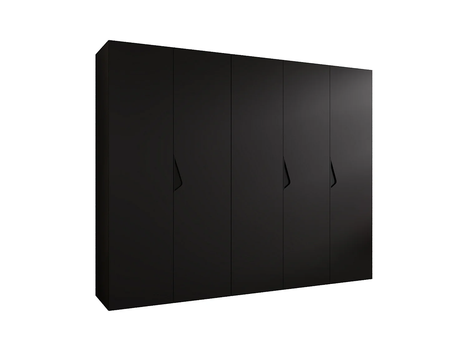 Drehtürenschrank Sandi 1 250 / 202 / 52 (Schwarz + Griffe: Schwarz)