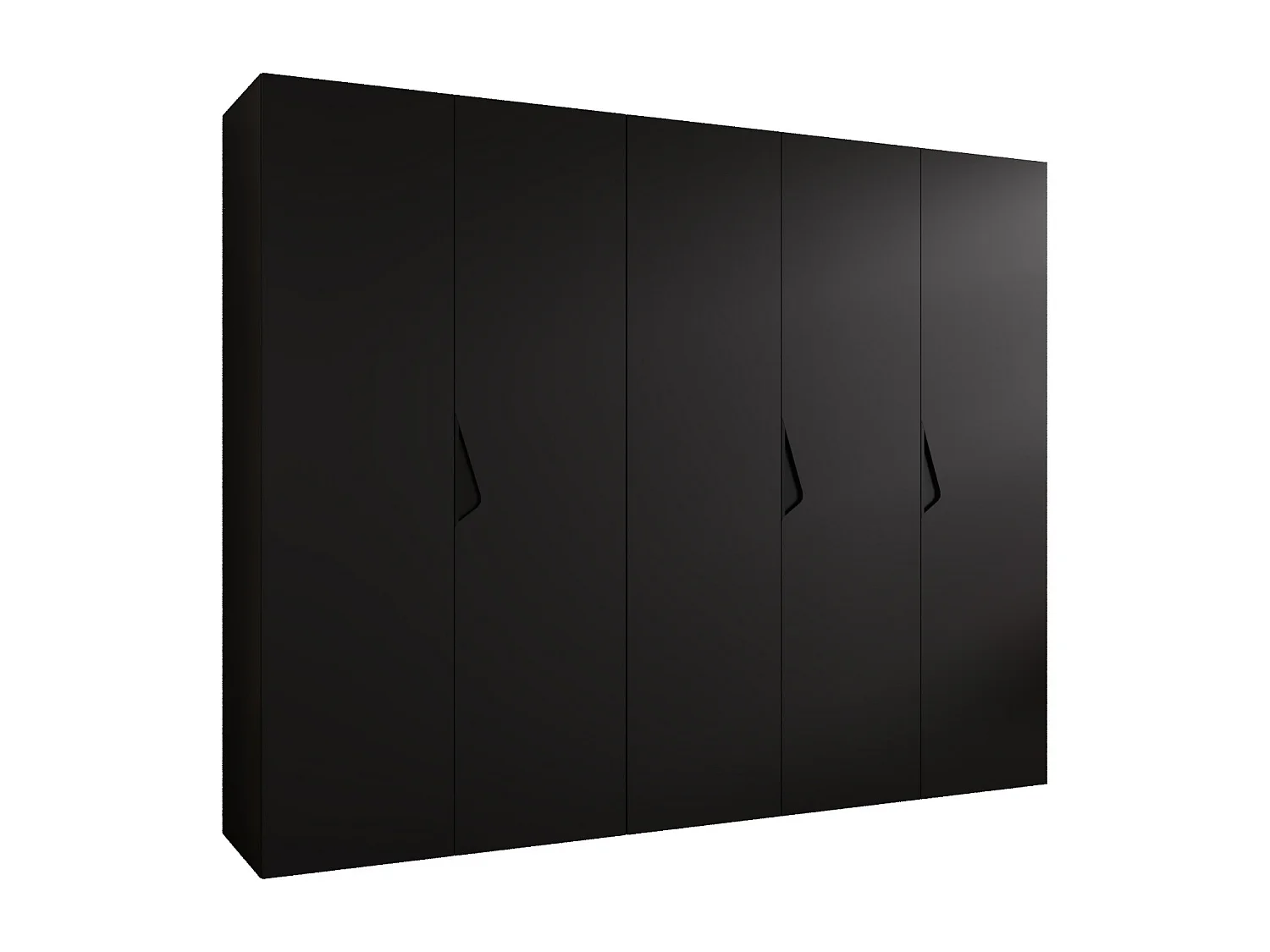 Armoire à portes battantes Sandi 1 250 / 202 / 52 (Noir + poignées: Noir)