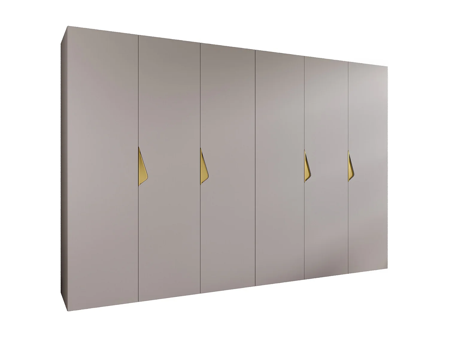 Armoire à portes battantes Sandi 1 300 (150x2) / 202 / 52 (Cachemire + poignées: Gold)