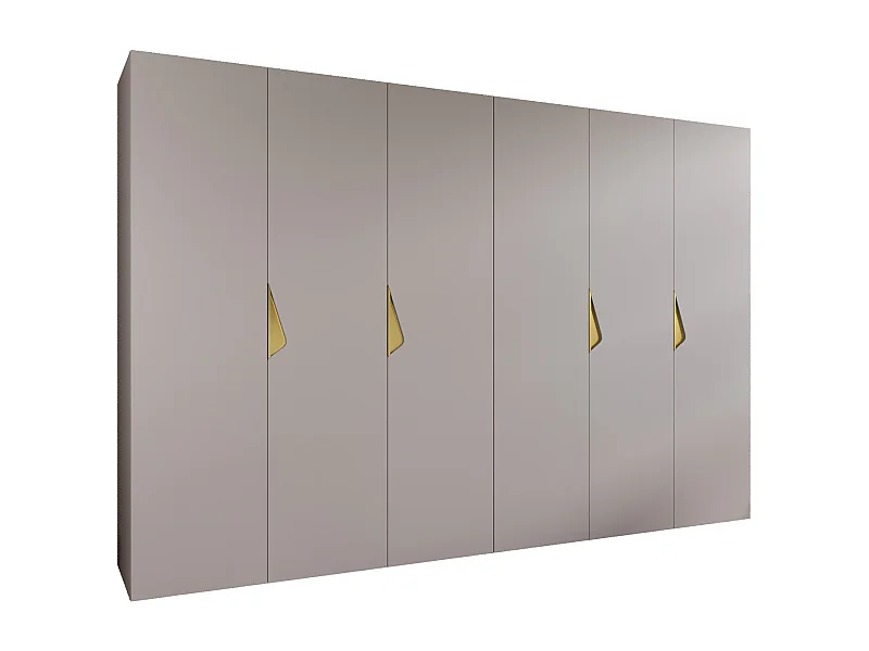 Armoire à portes battantes Sandi 1 300 (150x2) / 202 / 52 (Cachemire + poignées: Gold)