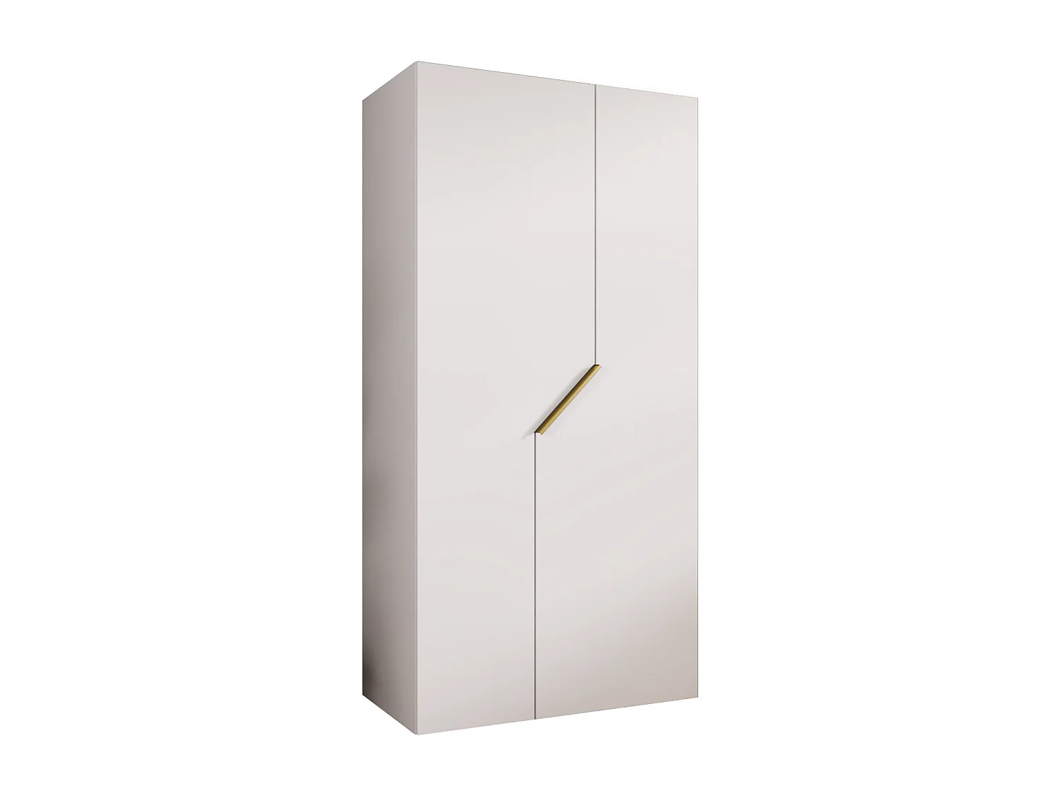 Armoire à portes battantes Andrew 1 100 / 202 / 52 (Blanc + poignées: Gold)