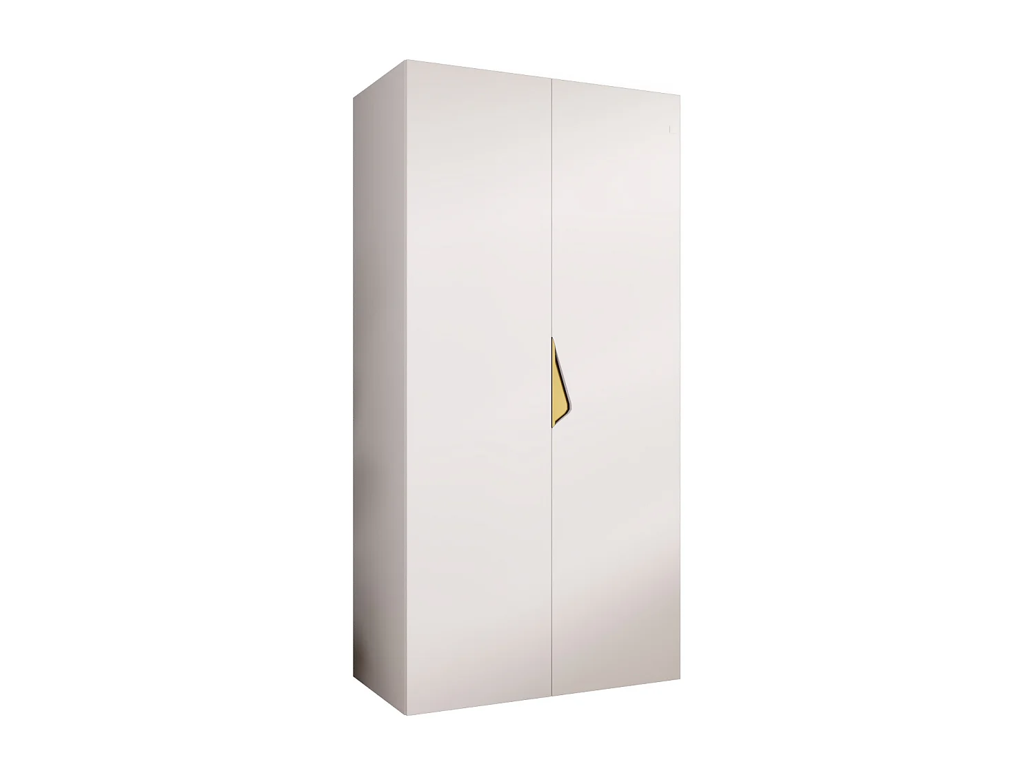 Armoire à portes battantes Sandi 1 100 / 202 / 52 (Blanc + poignées: Gold)