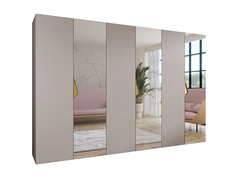 Armoire à portes battantes Sandi 2 300 (100x3) / 202 / 52 (Cachemire + poignées: Gold)