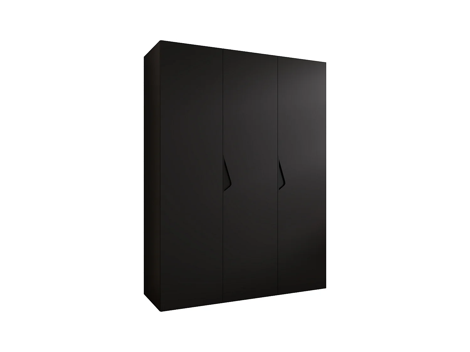 Armoire à portes battantes Sandi 1 150 / 202 / 52 (Noir + poignées: Noir)