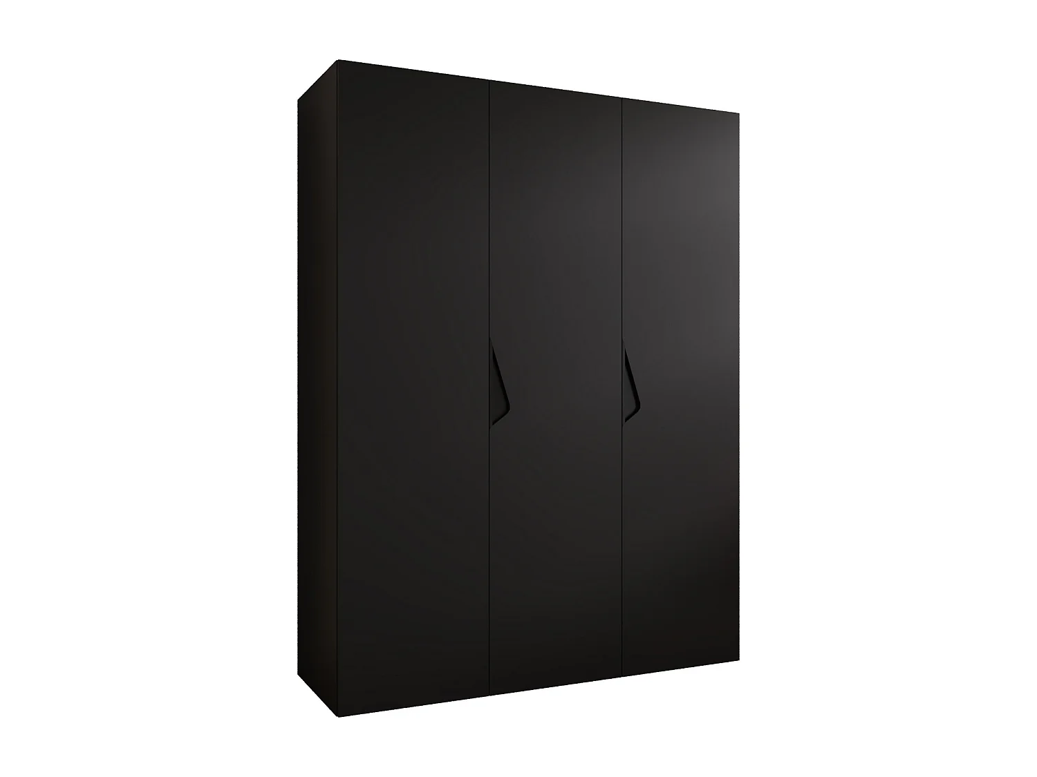 Armoire à portes battantes Sandi 1 150 / 202 / 52 (Noir + poignées: Noir)