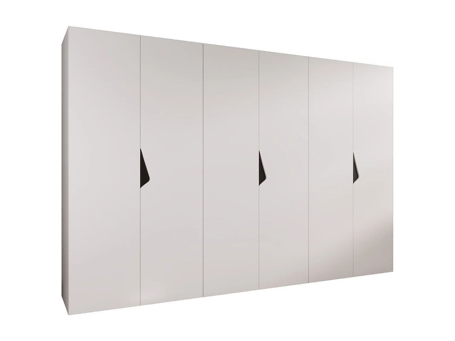 Armoire à portes battantes Sandi 1 300 (100x3) / 202 / 52 (Blanc + poignées: Noir)