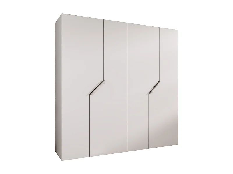 Armoire à portes battantes Andrew 1 200 / 202 / 52 (Blanc + poignées: Cachemire)