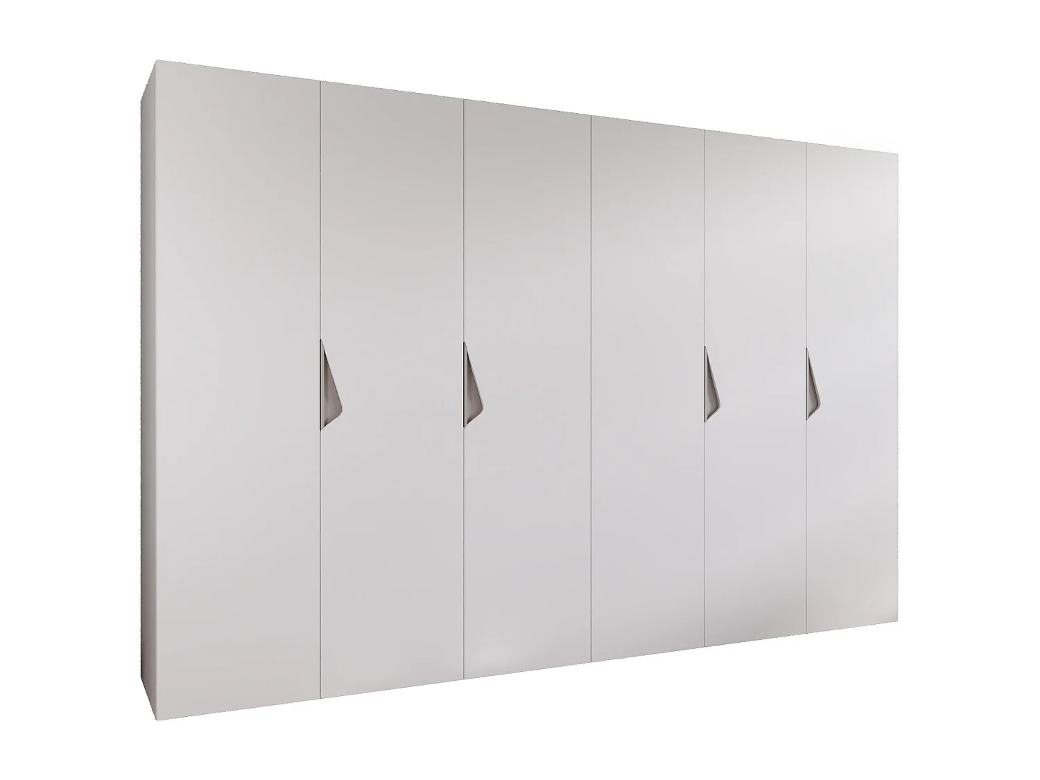 Armoire à portes battantes Sandi 1 300 (150x2) / 202 / 52 (Blanc + poignées: Cachemire)