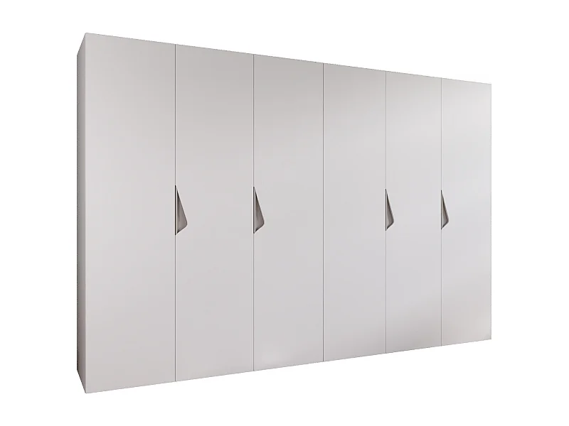 Armoire à portes battantes Sandi 1 300 (150x2) / 202 / 52 (Blanc + poignées: Cachemire)