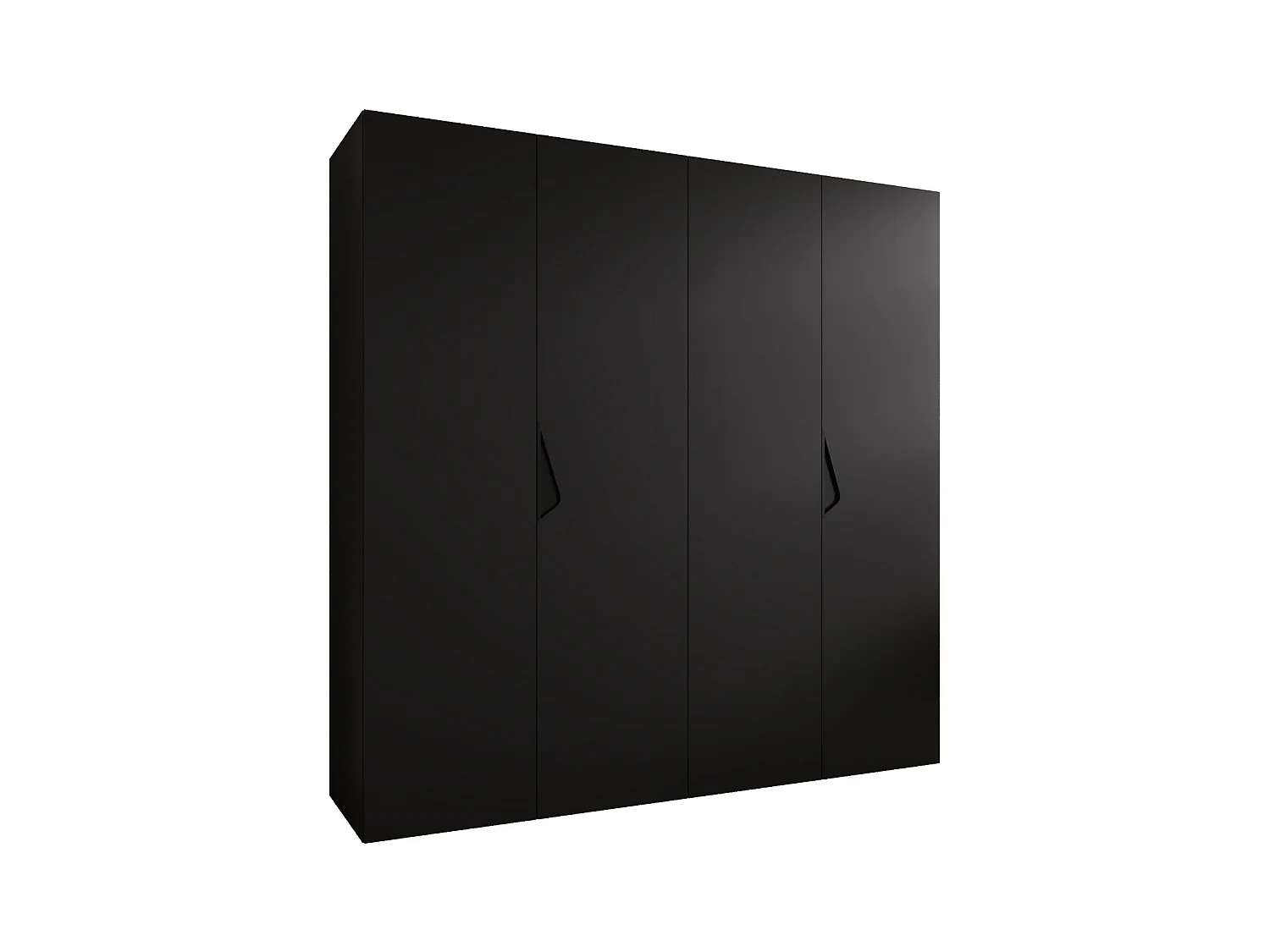 Armoire à portes battantes Sandi 1 200 / 202 / 52 (Noir + poignées: Noir)