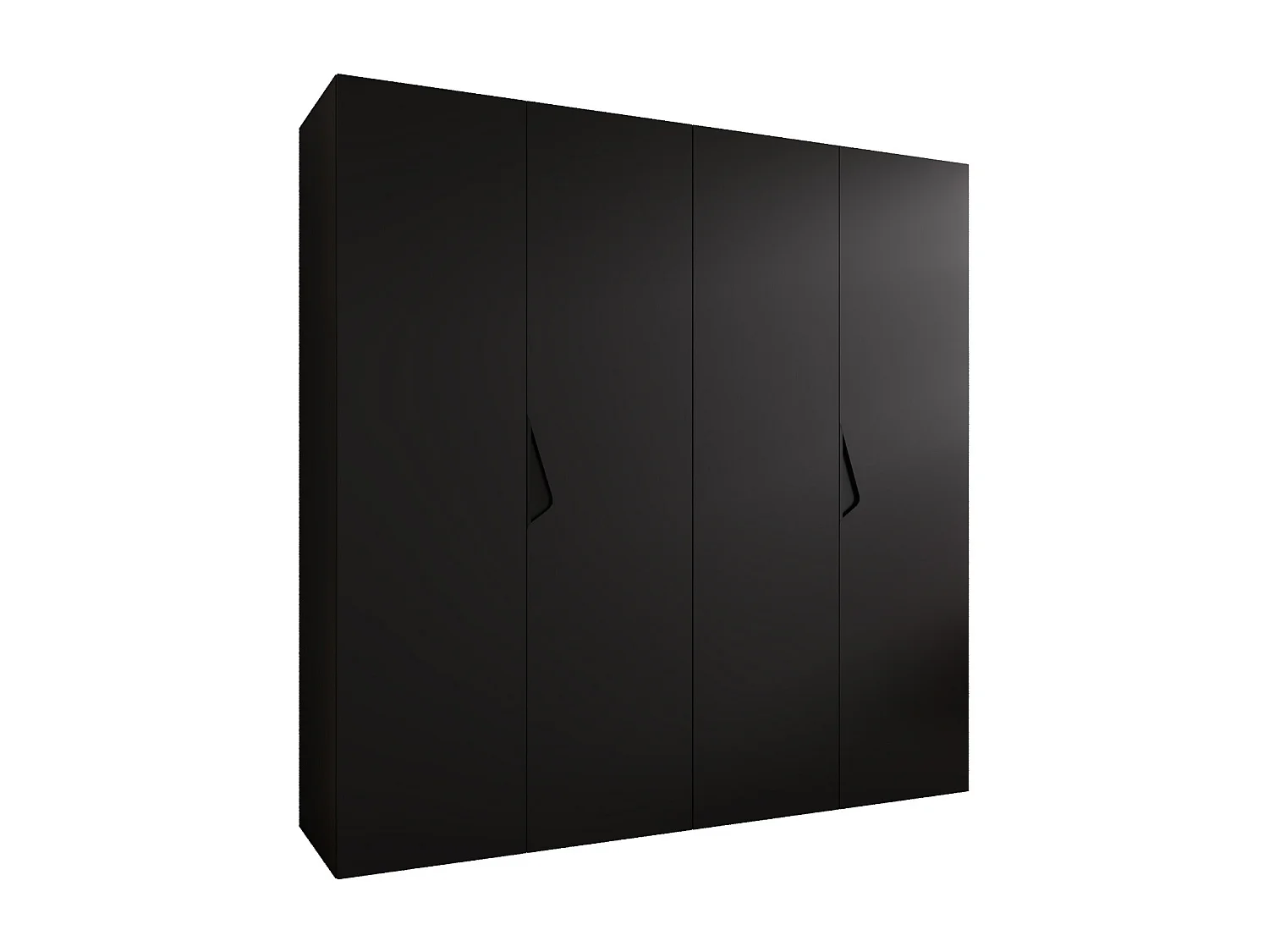 Armoire à portes battantes Sandi 1 200 / 202 / 52 (Noir + poignées: Noir)