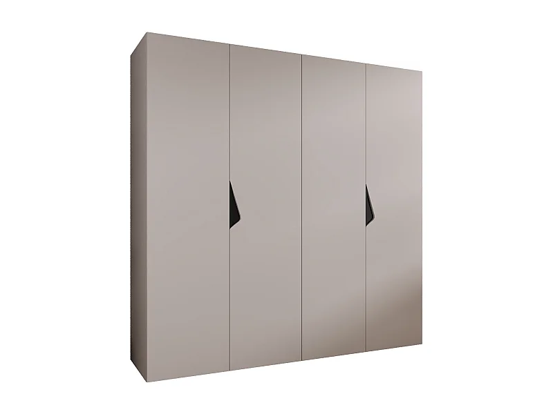 Armoire à portes battantes Sandi 1 200 / 202 / 52 (Cachemire + poignées: Noir)