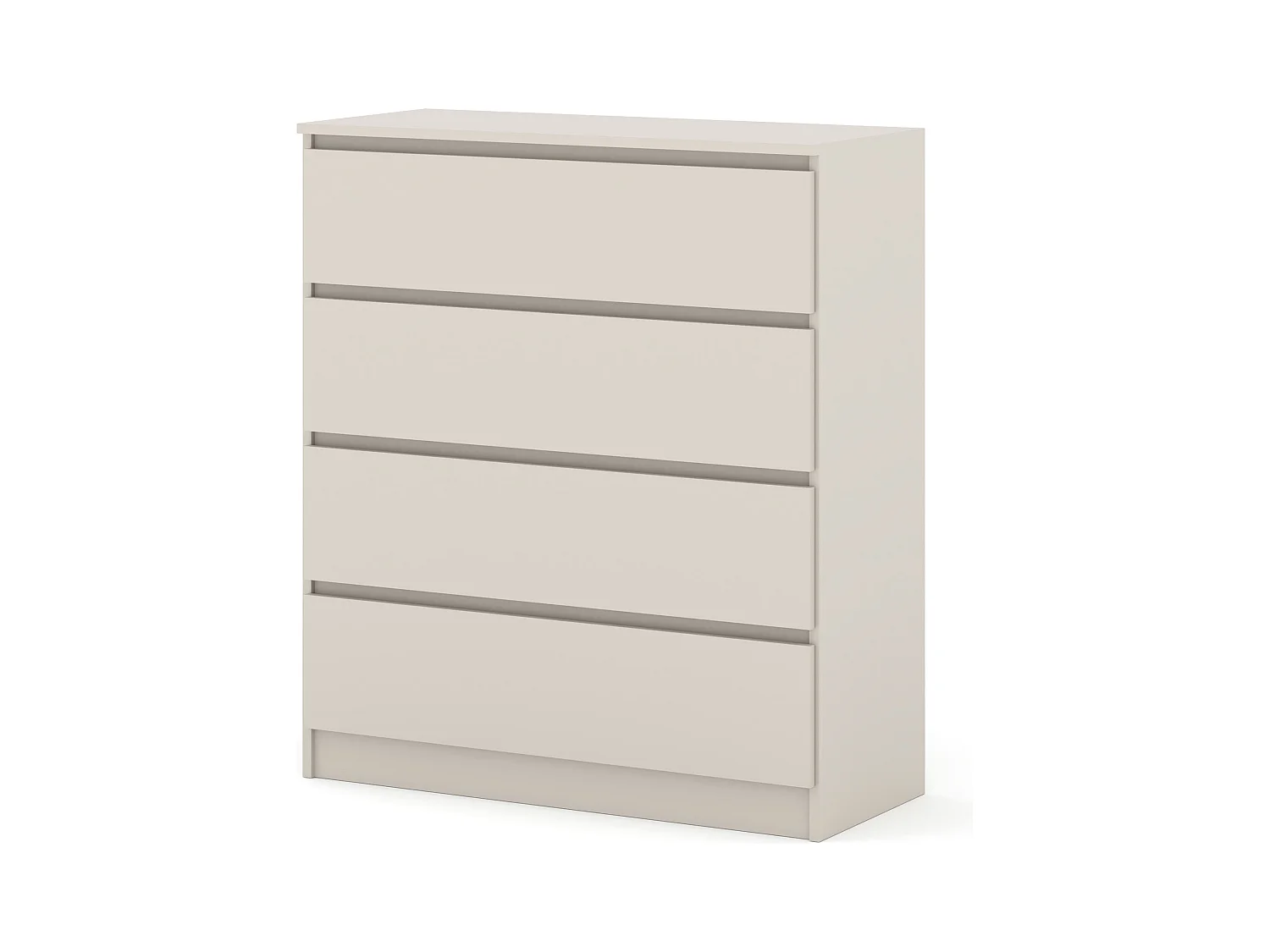 Commode MAJA 90 cm – 4 tiroirs – cachemire mat (beige) – armoire spacieuse pour salon ou chambre