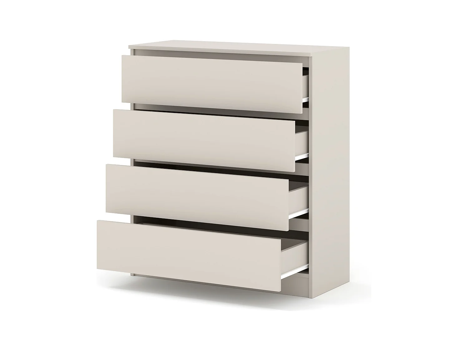 Commode MAJA 90 cm – 4 tiroirs – cachemire mat (beige) – armoire spacieuse pour salon ou chambre