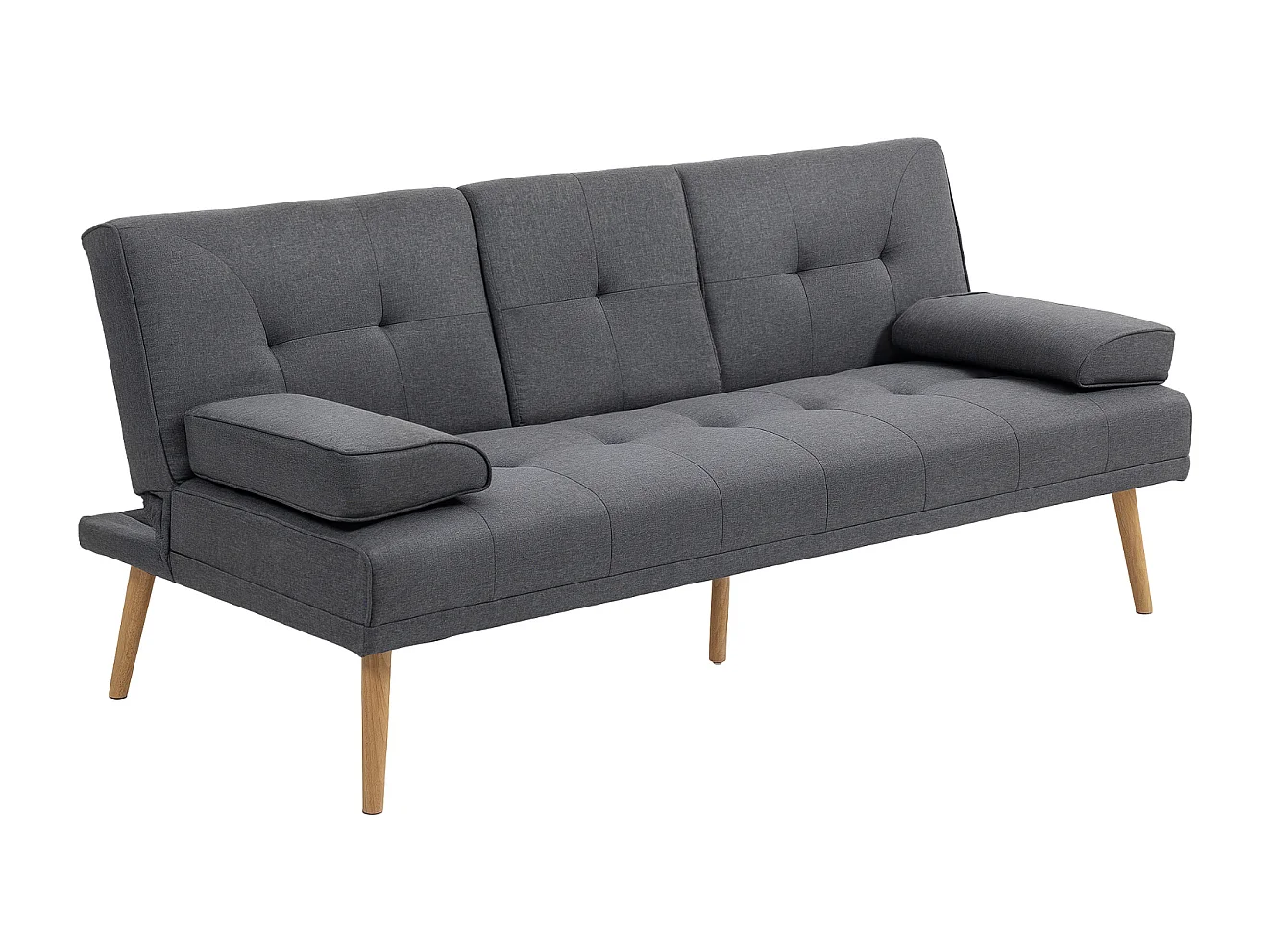 Schlafsofa, 3-Sitzer-Sofa, 2 Kissen,Modernes Wohnzimmer