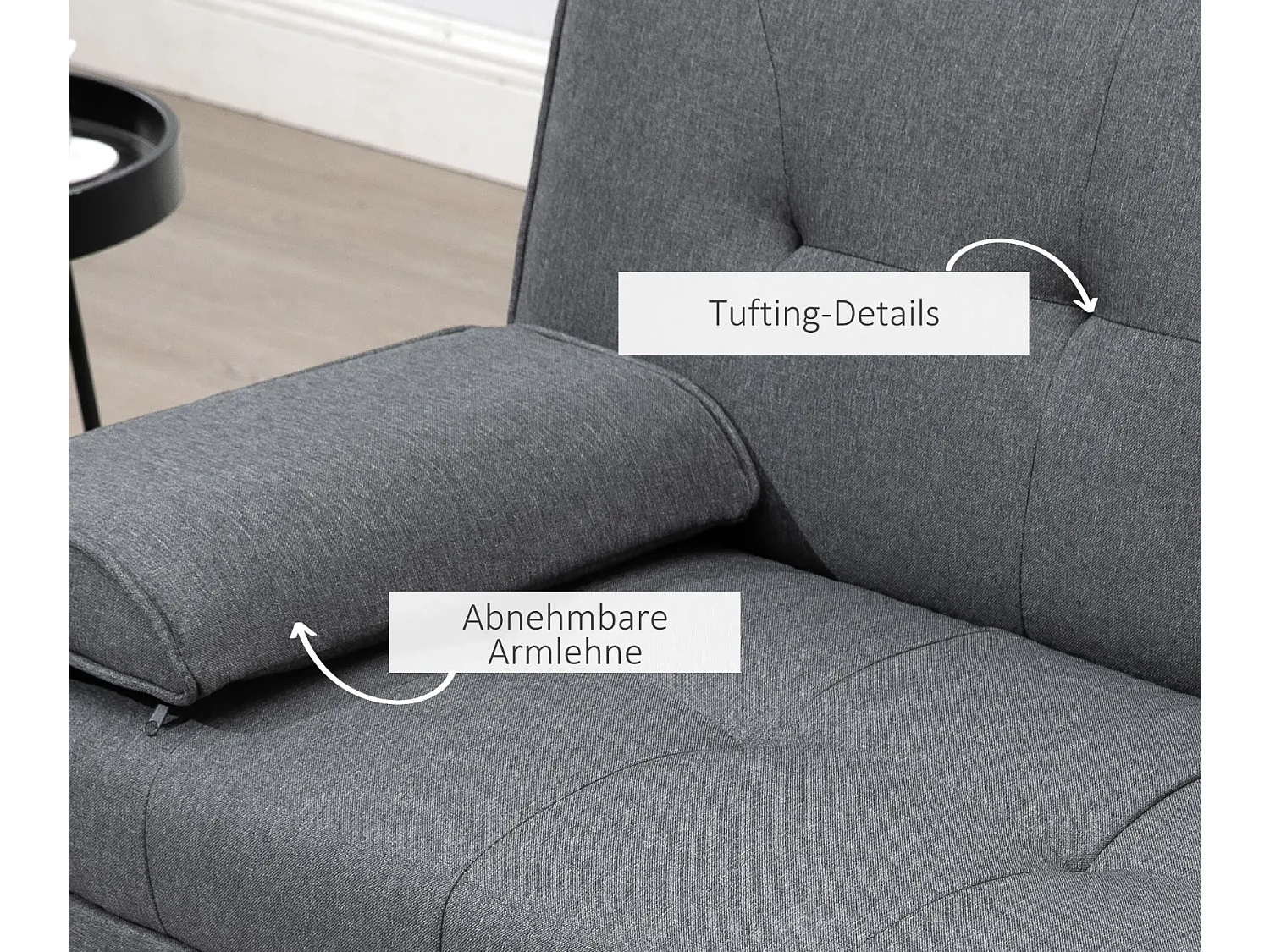 Schlafsofa, 3-Sitzer-Sofa, 2 Kissen,Modernes Wohnzimmer