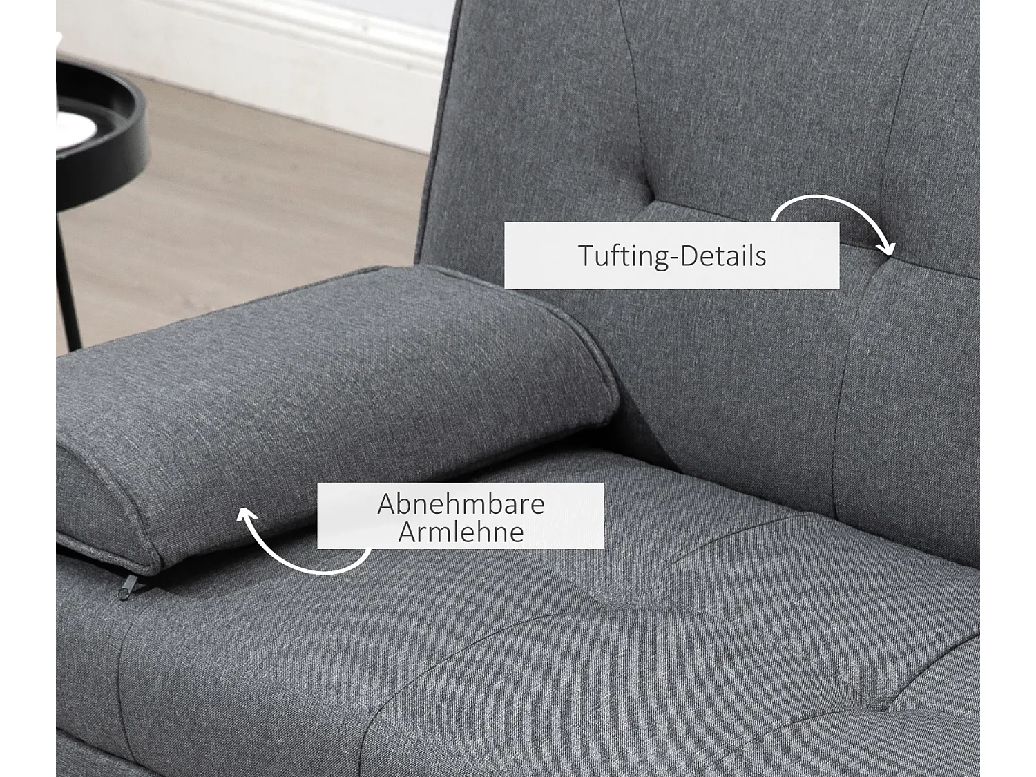 Schlafsofa, 3-Sitzer-Sofa, 2 Kissen,Modernes Wohnzimmer