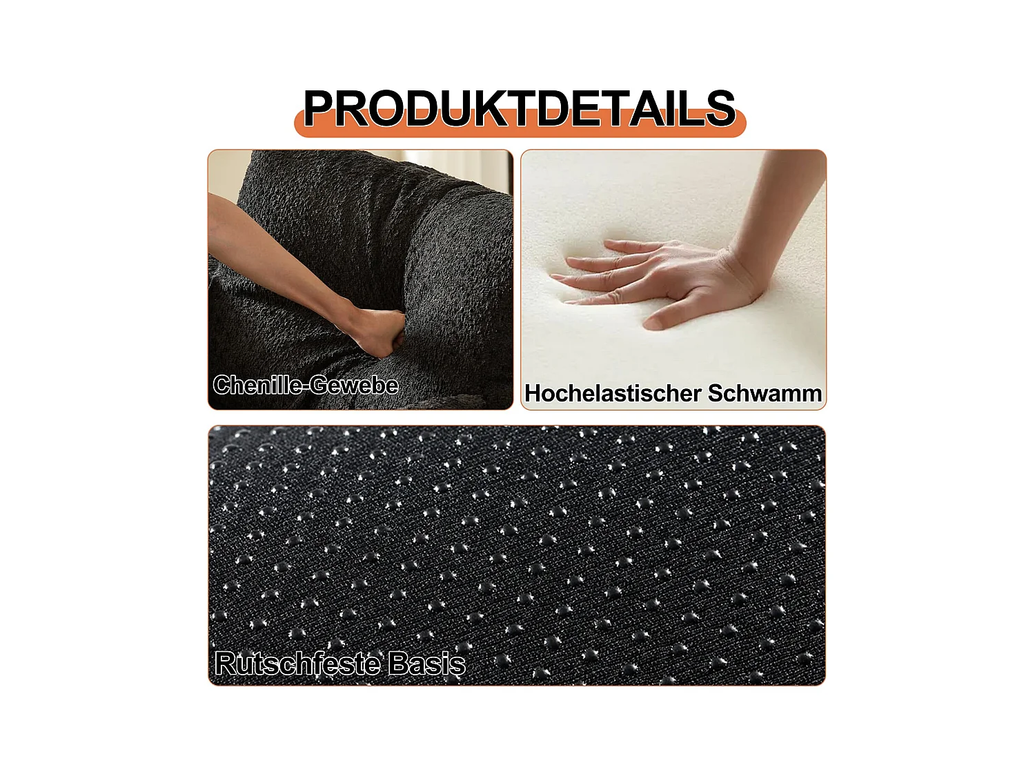 Chenille-Schlafsofa,2-in-1 Relaxsessel(Grau) mit Staufach in der Armlehne, drei Metallrahmen und mehreren Konfigurationsmöglichkeiten