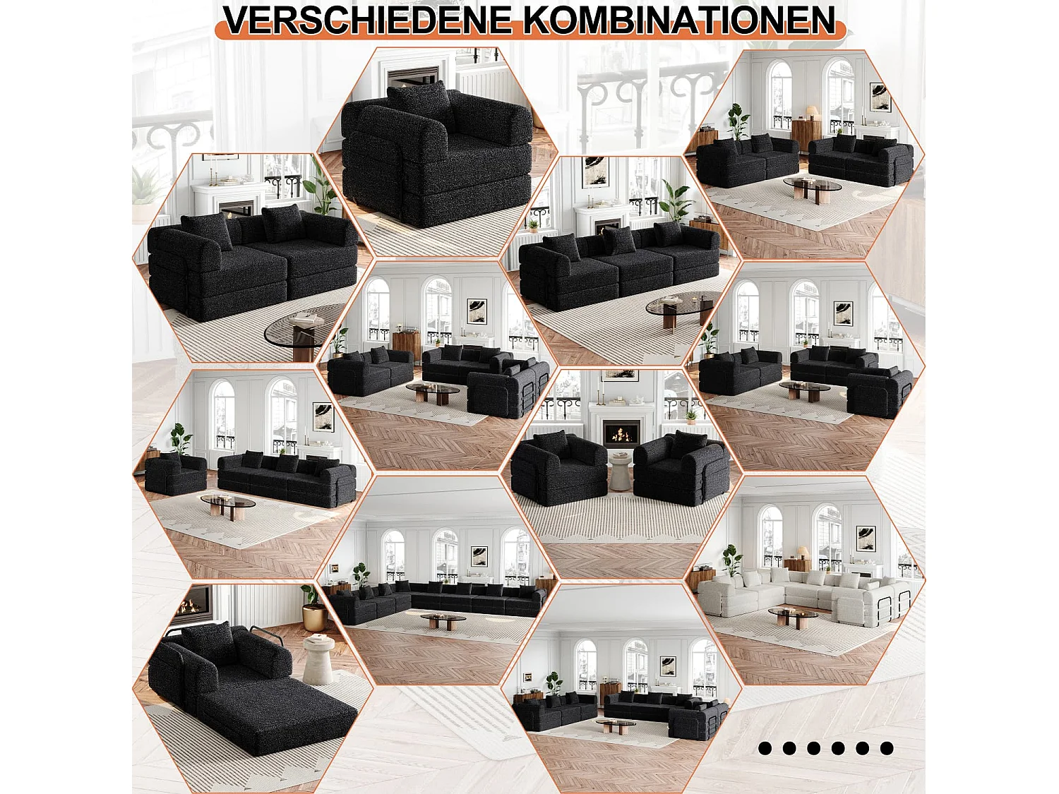 Chenille-Schlafsofa,2-in-1 Relaxsessel(Grau) mit Staufach in der Armlehne, drei Metallrahmen und mehreren Konfigurationsmöglichkeiten