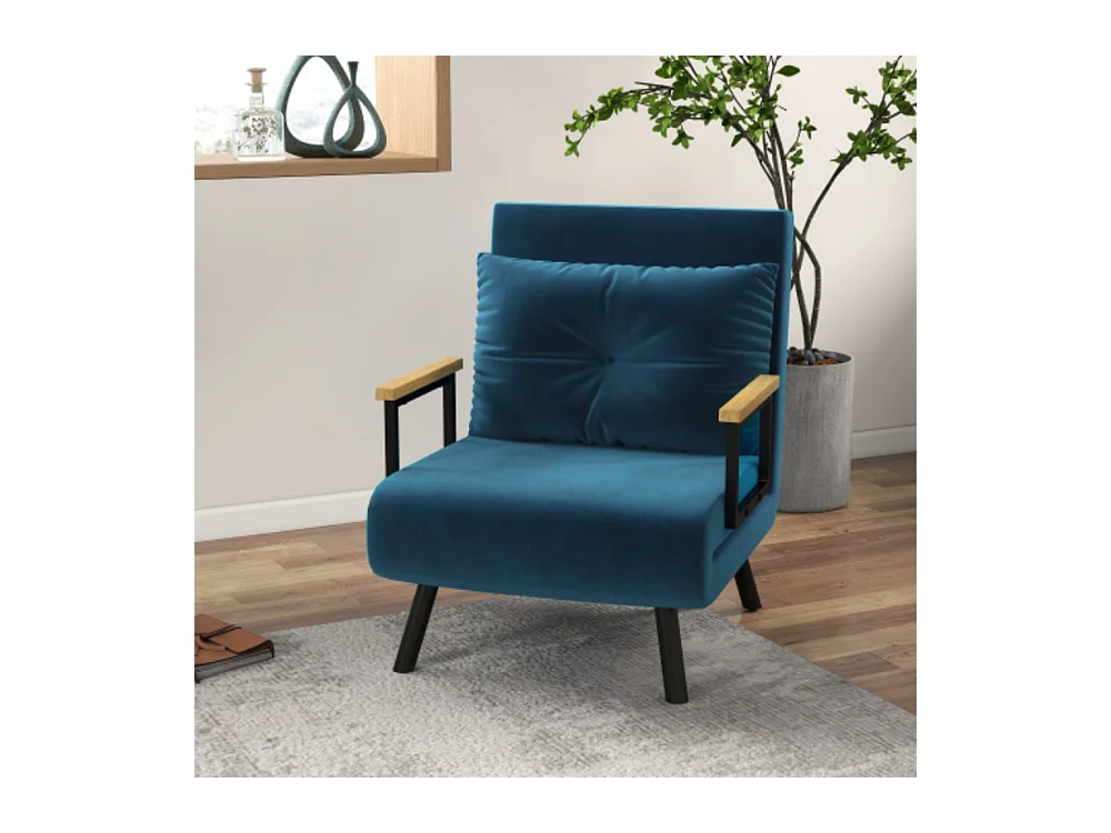 Schlafsofa, Relaxsessel Bettfunktion Gästebett Rückenkissen verstellbare Rückenlehne 63x73x81cm