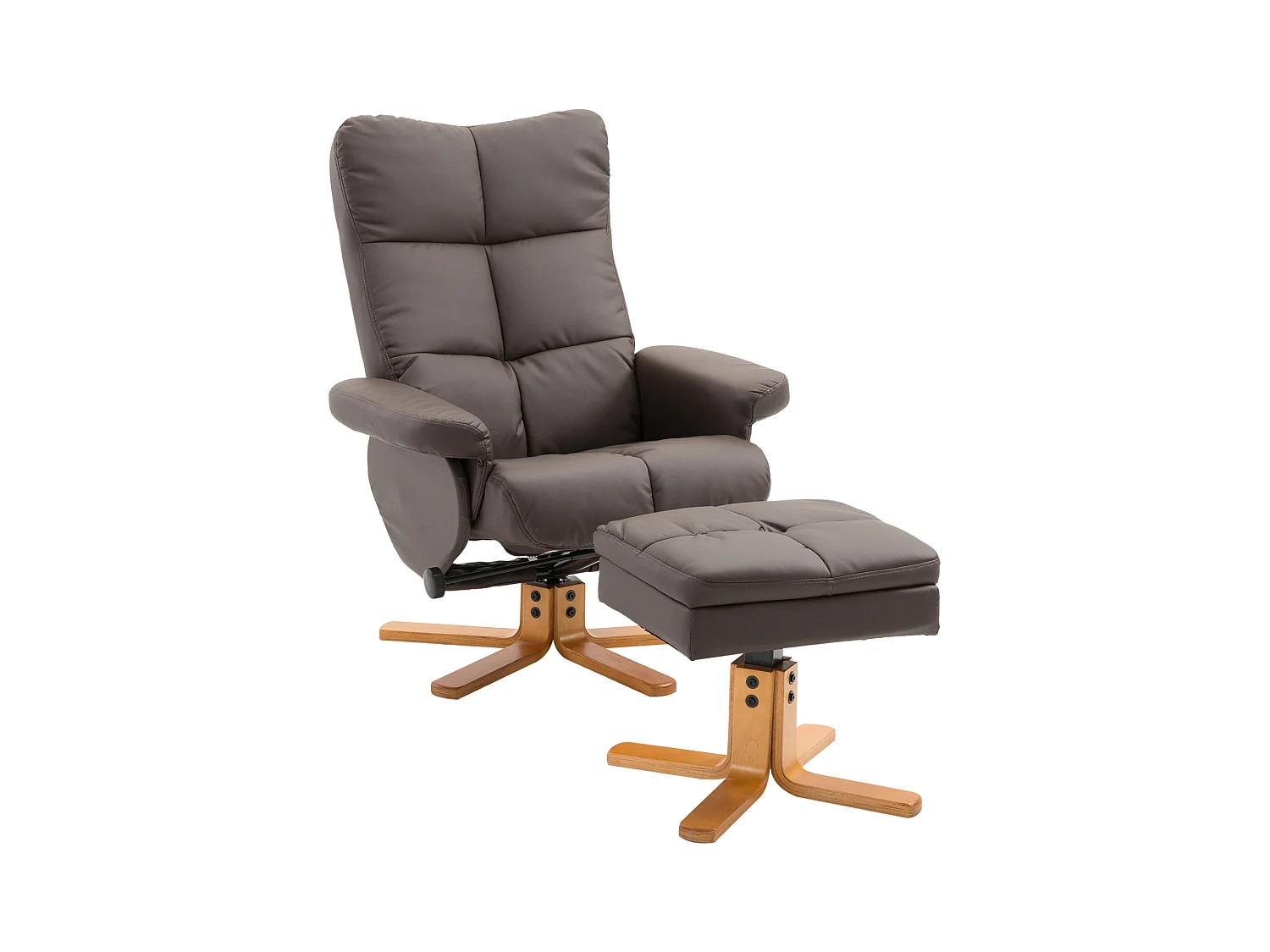 Relaxsessel mit Hocker, 360°drehbarer Fernsehsessel mit Liegefunktion Lesesessel für Schlafzimmer, Wohnzimmer