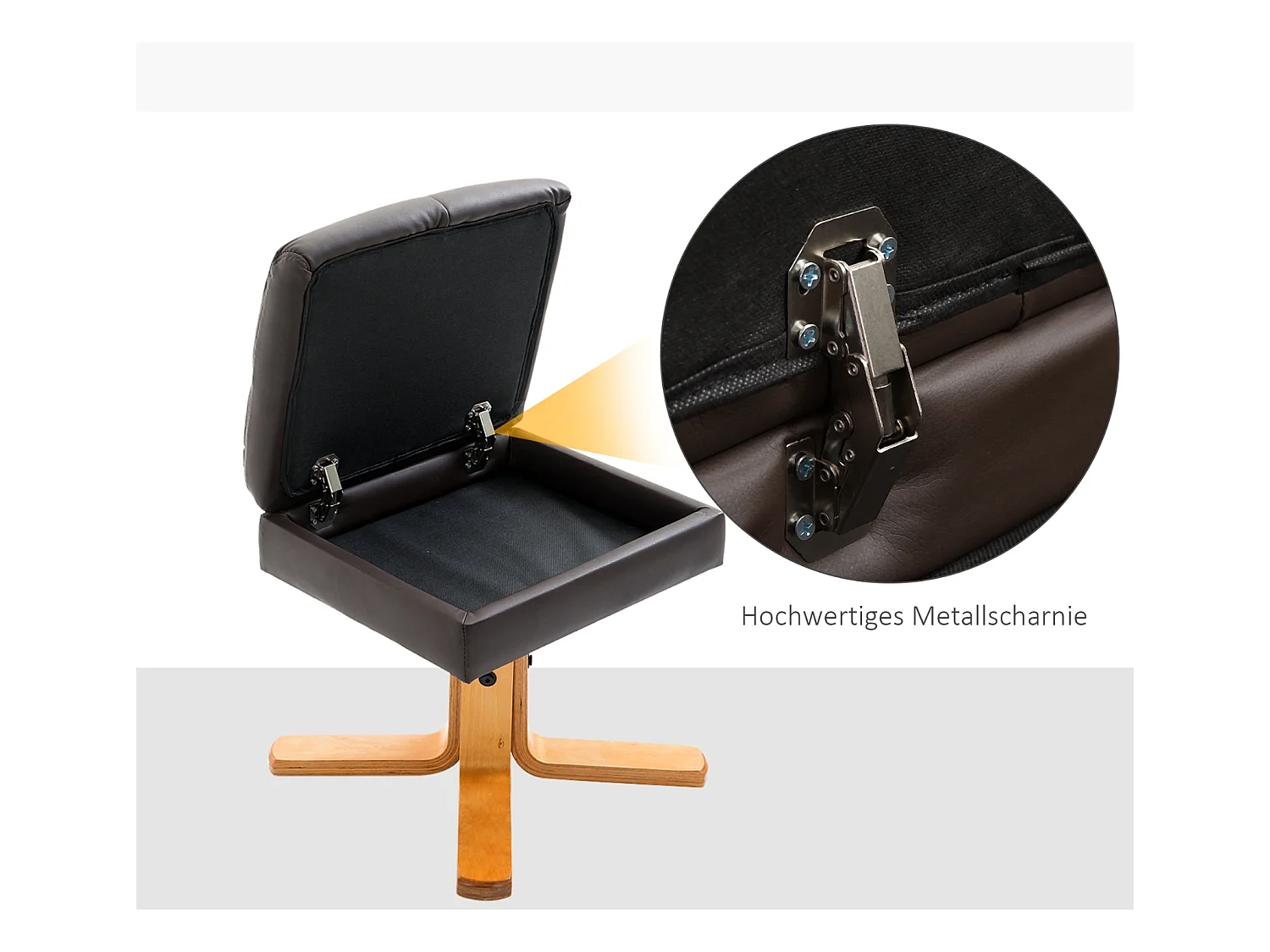 Relaxsessel mit Hocker, 360°drehbarer Fernsehsessel mit Liegefunktion Lesesessel für Schlafzimmer, Wohnzimmer