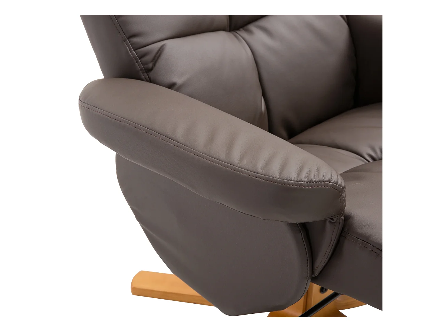 Relaxsessel mit Hocker, 360°drehbarer Fernsehsessel mit Liegefunktion Lesesessel für Schlafzimmer, Wohnzimmer