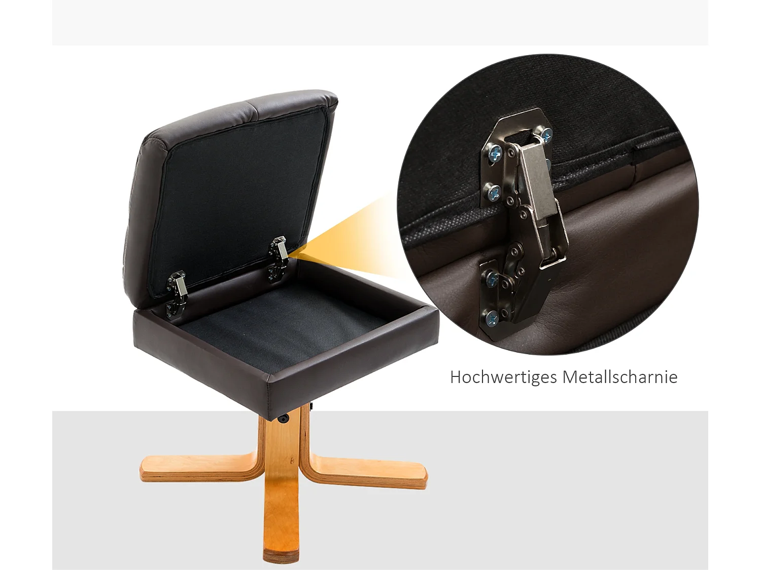 Relaxsessel mit Hocker, 360°drehbarer Fernsehsessel mit Liegefunktion Lesesessel für Schlafzimmer, Wohnzimmer