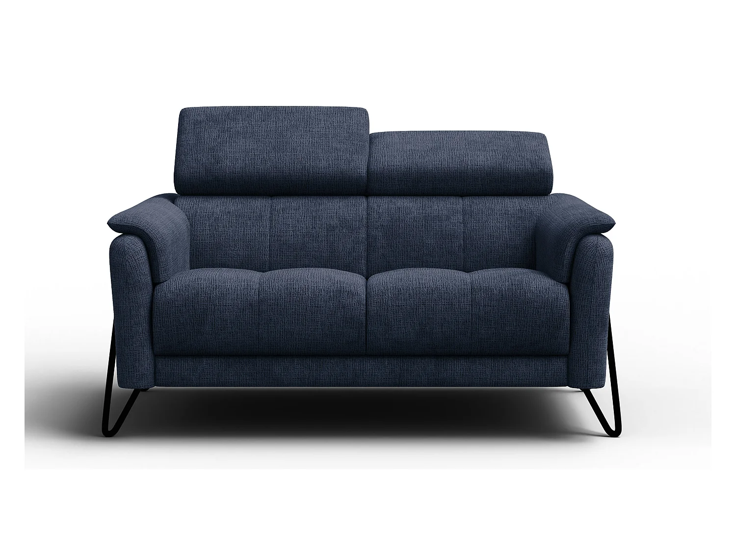 Canapé 2 places RODEN, tissu bleu marine
