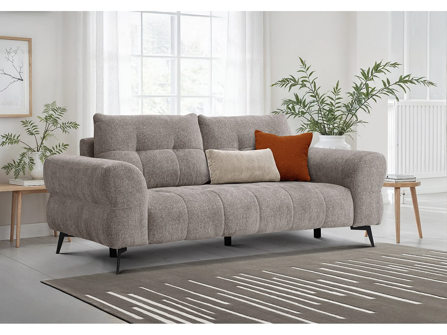 Sofa 3-Sitzer SALVINI, dunkelbeige