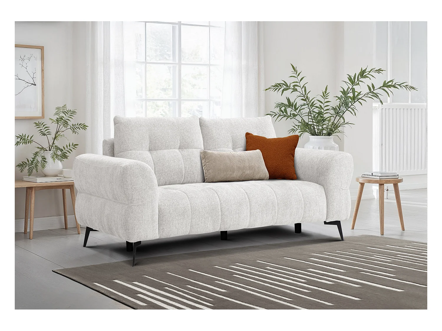 Canapé 2,5 places SALVINI, tissu ecru