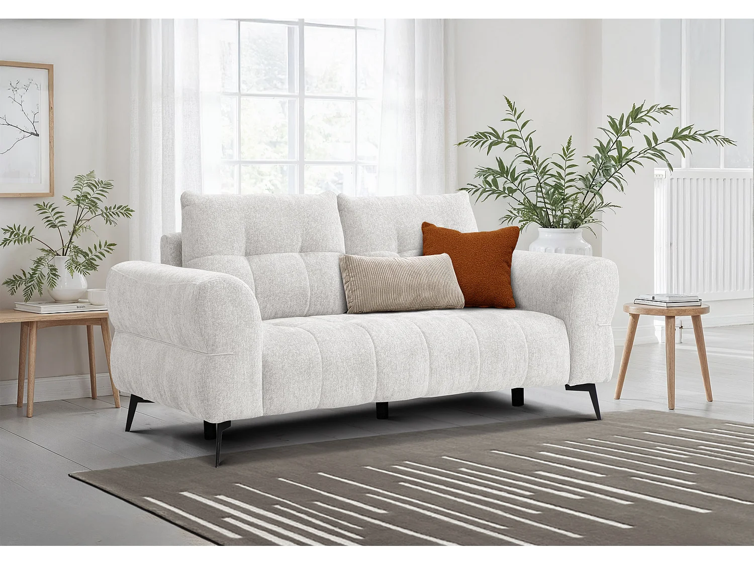 Canapé 2,5 places SALVINI, tissu ecru