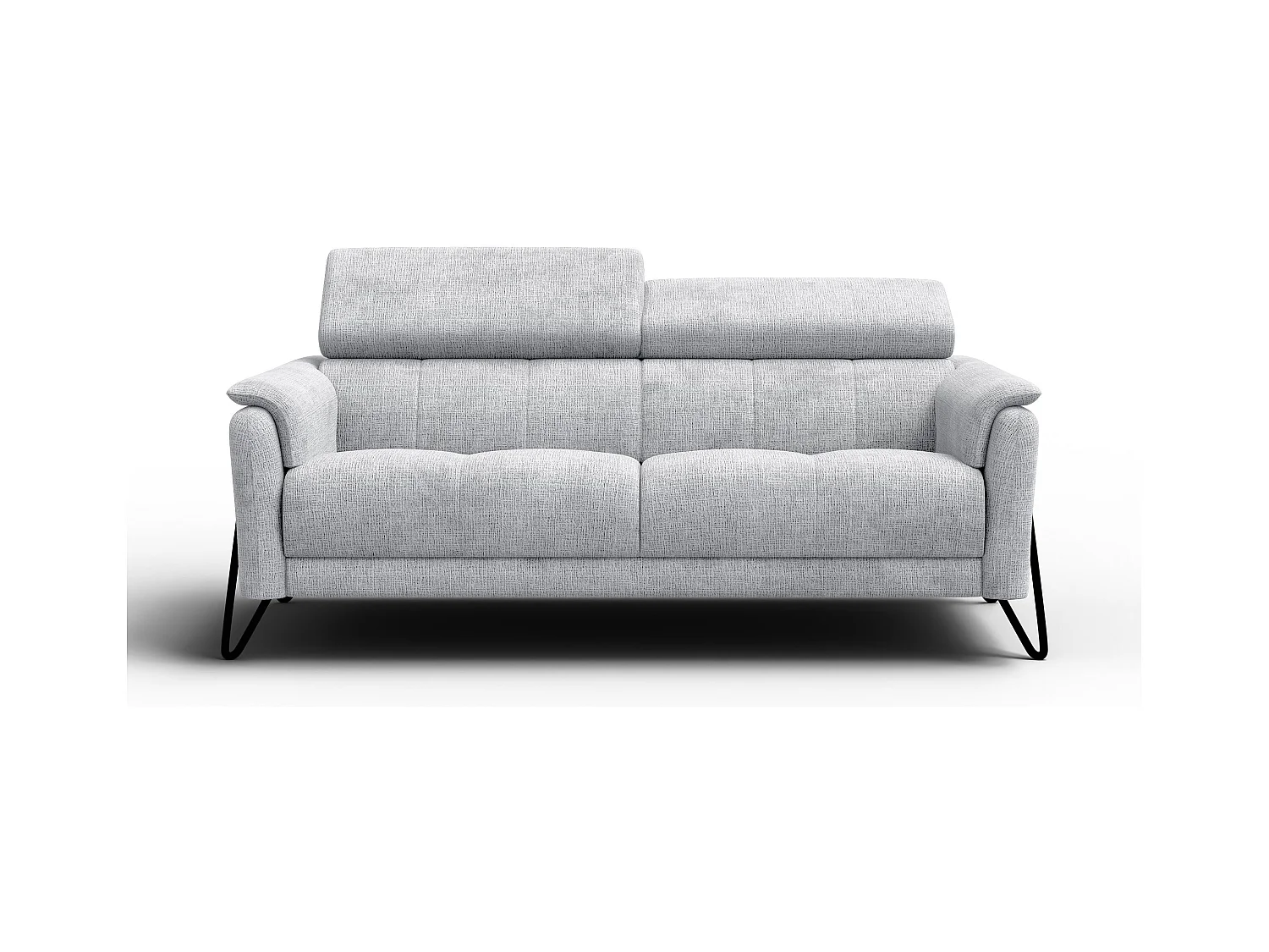 Canapé 3 places RODEN, tissu gris clair