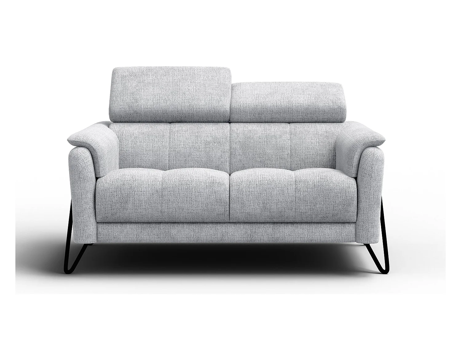 Canapé 2 places RODEN, tissu gris clair