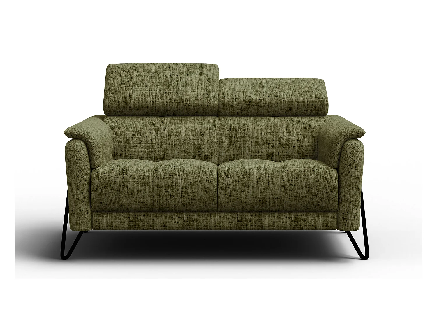 Canapé 2 places RODEN, tissu olive