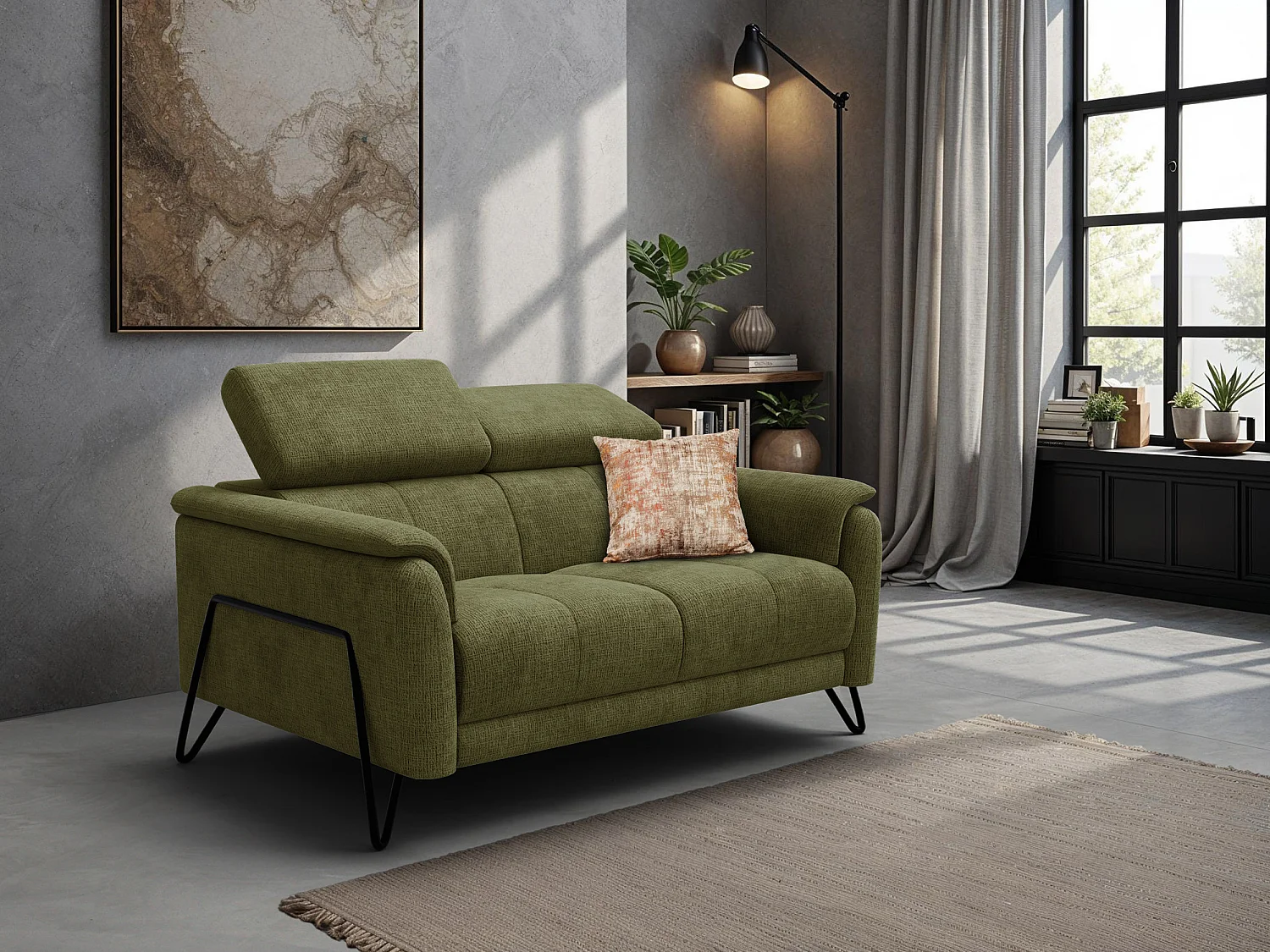 Sofa 2-Sitzer RODEN, olive