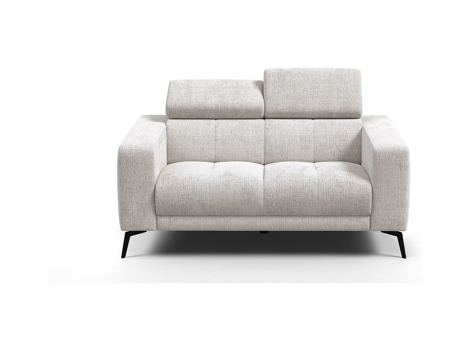 Canapé 2 places MORELLO, tissu crème