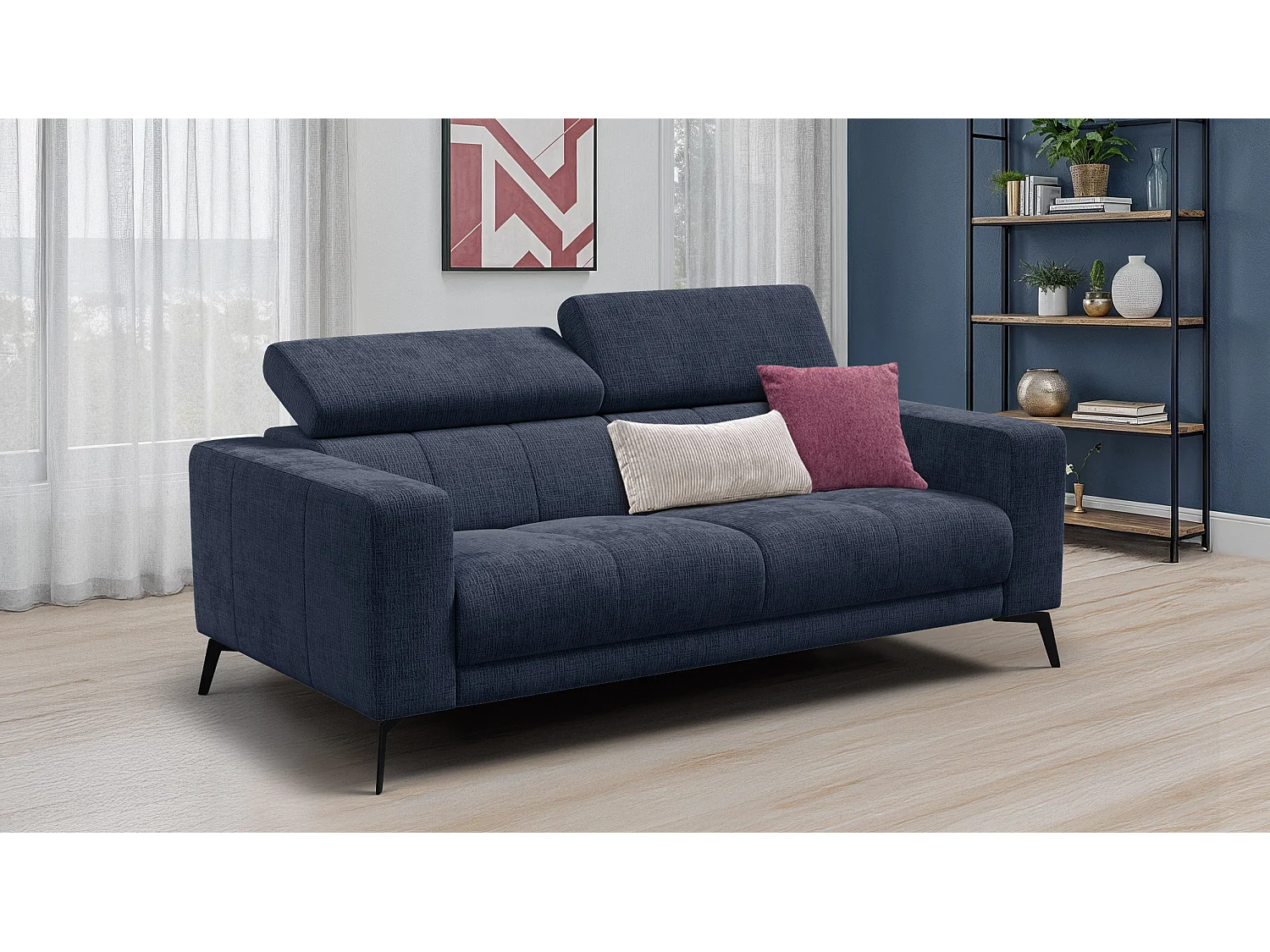 Sofa 3-Sitzer MORELLO, marineblau