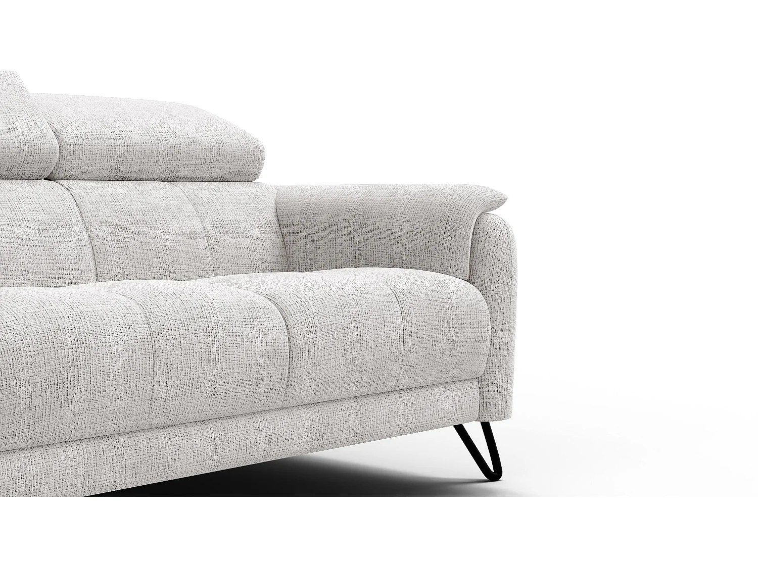 Canapé 2 places RODEN, tissu crème