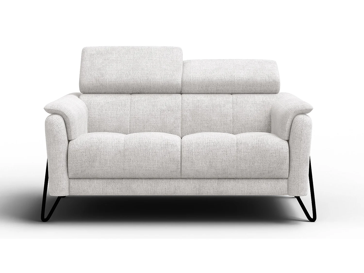 Canapé 2 places RODEN, tissu crème