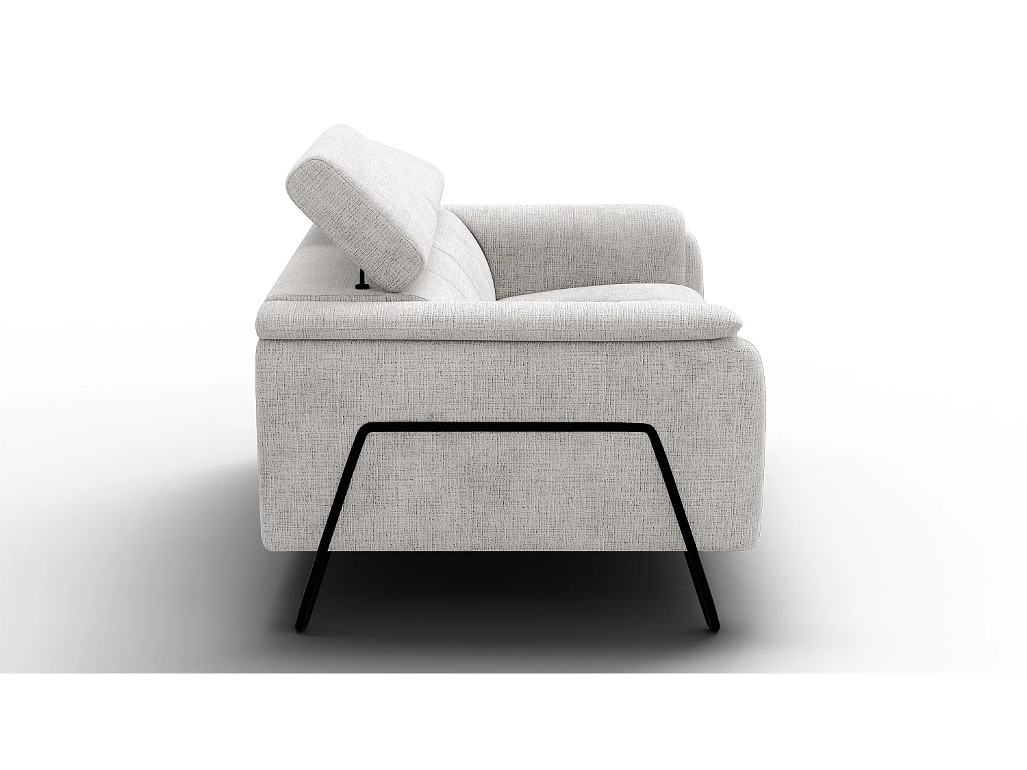 Canapé 2 places RODEN, tissu crème