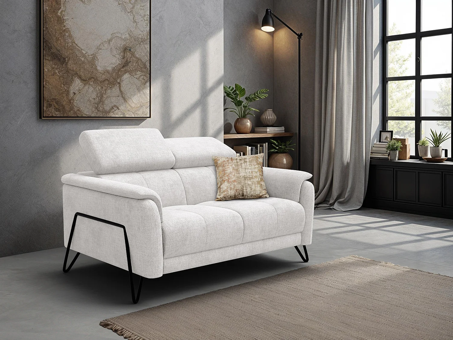 Sofa 2-Sitzer RODEN, creme